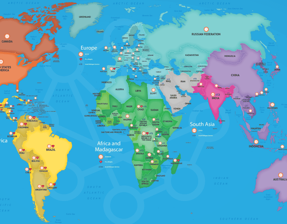Mapa de educación jesuita mundial